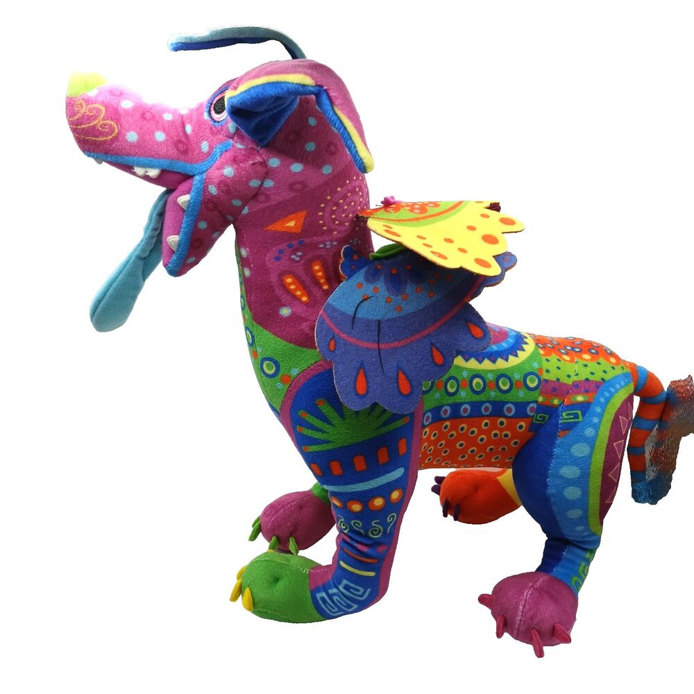 Disney Pixar Coco Dante Dog Alebrije Rainbow Plush Day Of The Dead 18”x 15” x 6”